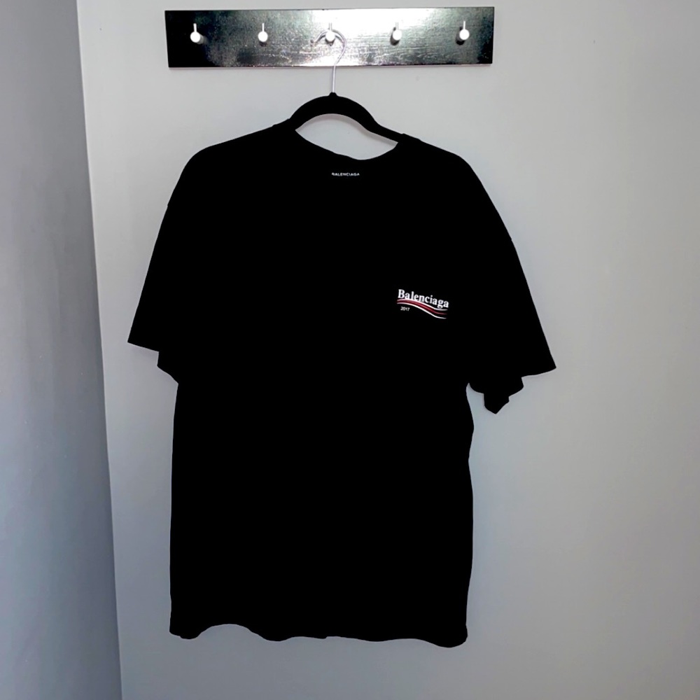 COPY - Mens Balenciaga Political Campaign T- Shirt Regular Fit In Black